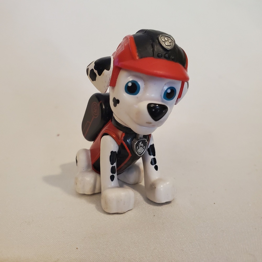 Paw Patrol Marshall Dalmatian Fire Dog Action Figure Spin Master Red Black Toy - Picture 1 of 5